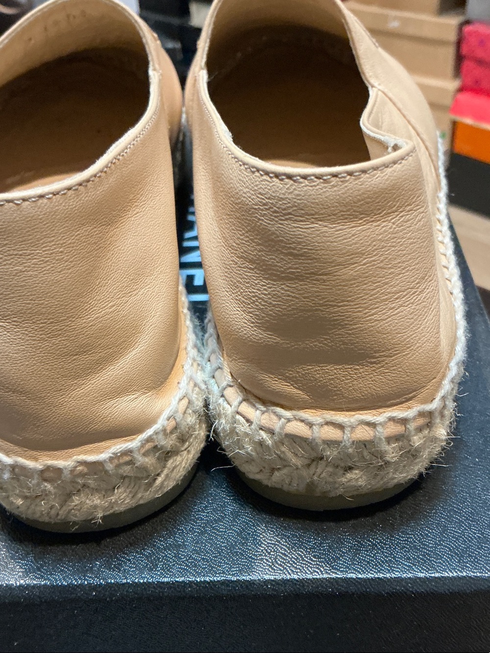 CHANEL Beige and Black Lambskin Leather Espadrilles - Picture 3 of 9